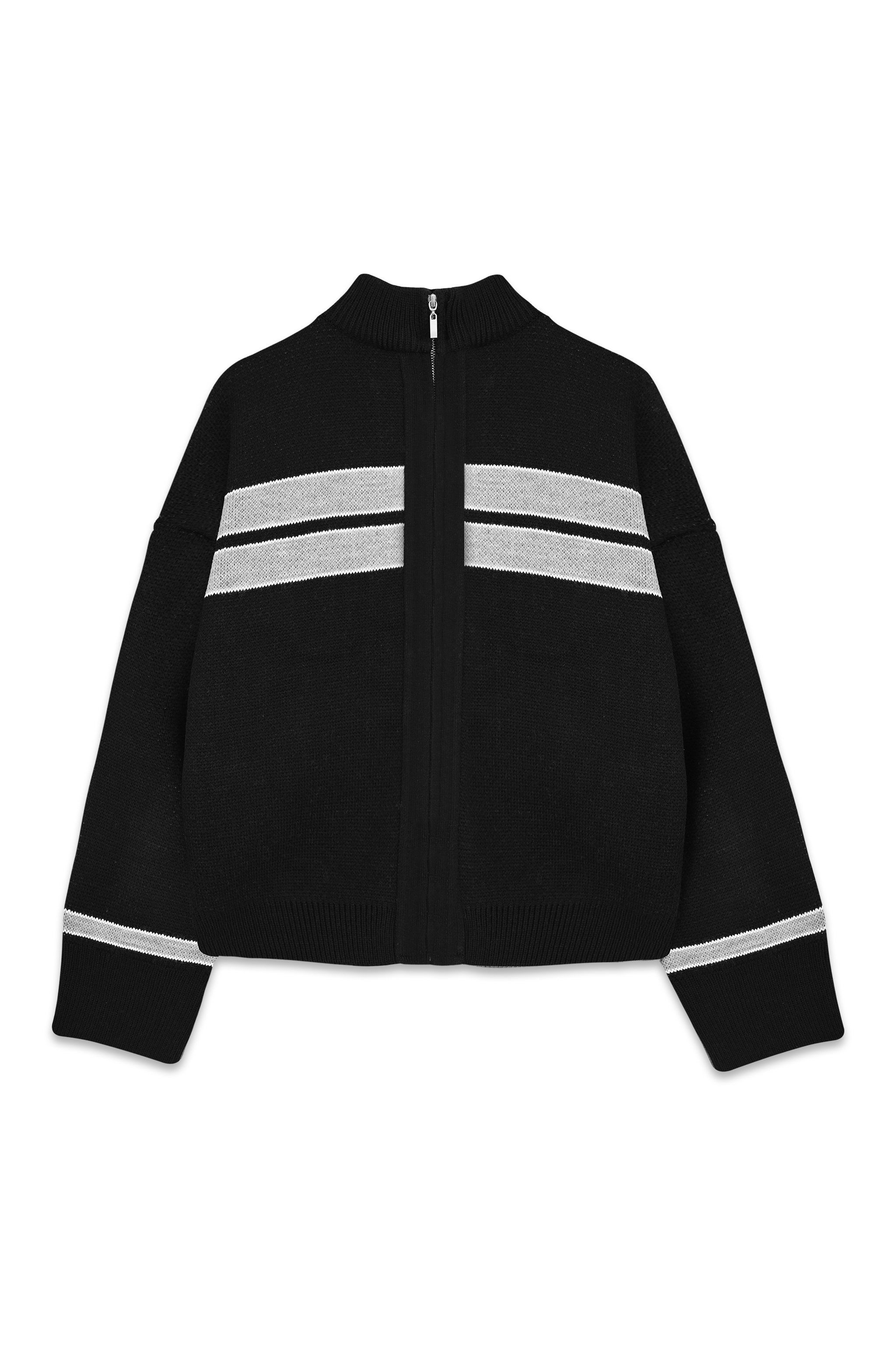 Muffle Knit Zip Up Cardigan in Road